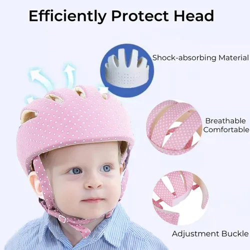 Vista 2 de Casco para caminar para bebé, protector de cabeza, casco para gatear y caminar, casco anticolisión, sombrero acolchado para la cabeza, transpirable