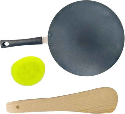 Vista 7 de Roti Pan antiadherente Chapati Tawa Roti Tawa Paratha Tawa Panel de aluminio Grosor 2,6 MM Tortilla Pan Dosa Tava Plancha Pancake