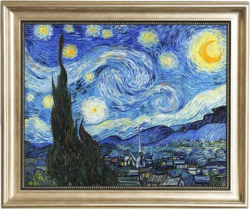 Vista 11 de ELITEART- Noche estrellada por Vincent Van Gogh Reproducción de pintura al óleo Giclée Wall Art Impresiones en lienzo