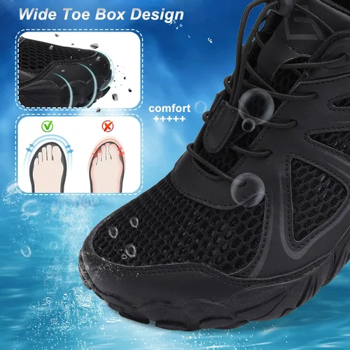 Vista 5 de Lefflow Zapatos de agua de senderismo para mujer, minimalistas, para playa, piscina, caminar, zapatos deportivos Caja de punta ancha
