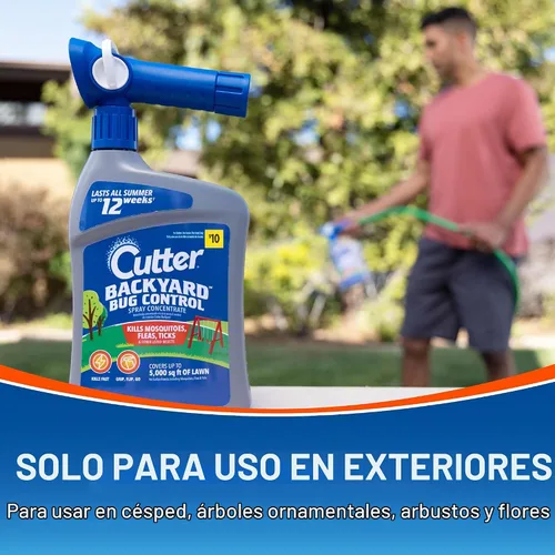 Vista 5 de Cutter Concentrado en aerosol para control de insectos en el patio trasero (paquete de 3), mata mosquitos, pulgas y hormigas listadas, 32 fl oz