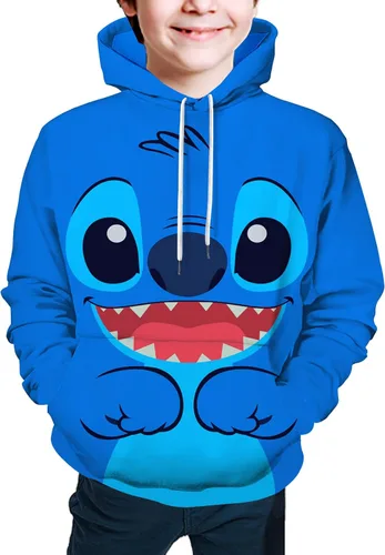 Vista 3 de Sudadera con capucha de orejas de gato con estampado 3D, sudadera deportiva con capucha para niños y niñas y jóvenes