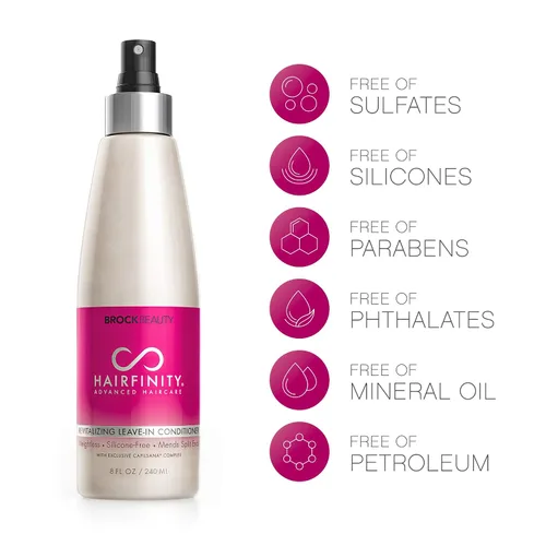 Vista 3 de Hairfinity Acondicionador revitalizante sin enjuague – Tratamiento de crecimiento de biotina para cabello seco y dañado y cuero cabelludo – Fórmula
