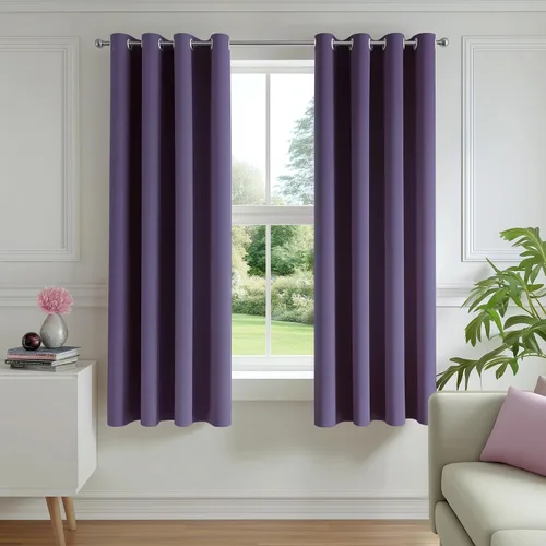 Vista 45 de FMFUNCTEX - Cortinas 100% opacas color beige de 40 x 63 pulgadas para dormitorio, 2 paneles Black out Drapes, Thermal Insulated Noise Reducing