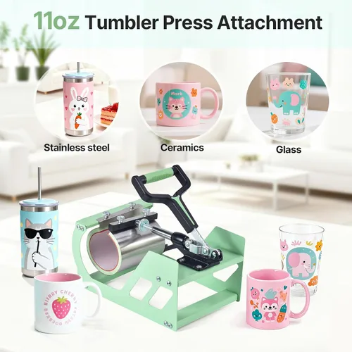 Vista 6 de Máquina de prensa de calor Slendor 12x15 pulgadas, máquina de prensado digital de 360 grados 5 en 1 para camisetas, tazas, sombreros, placas