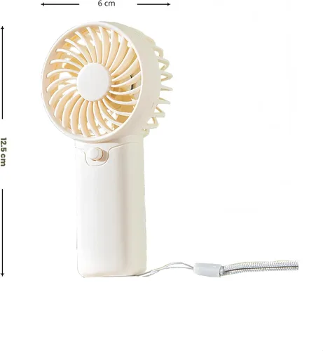 Vista 5 de Mini ventilador portátil (2 pilas AAA, pilas no incluidas) Ventilador de mano ligero perfecto para exteriores, viajes, oficina, senderismo