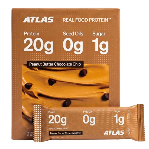 Vista 7 de Atlas Real Food - Barras altas en proteínas, 0.71 onzas de proteína, 0.47 onzas de fibra, 0.44 onzas de azúcar, ingredientes limpios, sin azúcar