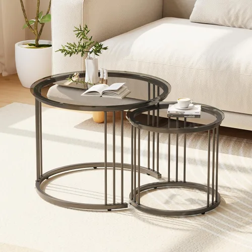 Vista 9 de Garden 4 you Mesa de Centro de Mármol Sintético Mesa Nido para Espacios Pequeños 2 Juegos Muebles Modernos Juegos de Sala Mesa Auxiliar Lateral