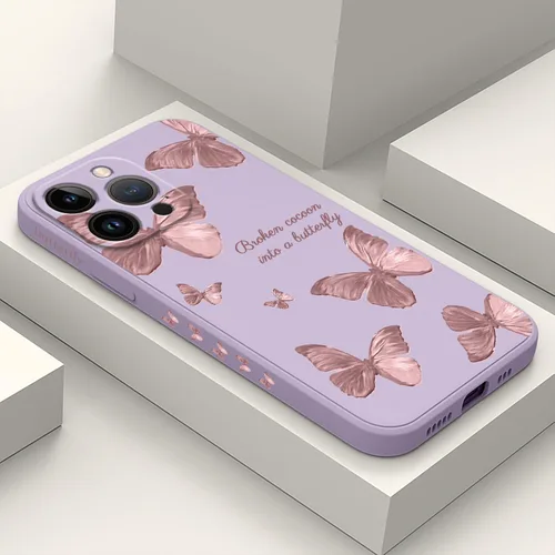 Vista 24 de LEECG Funda para iPhone 12 Pro Max, diseño creativo con estampado floral de mariposa de astronauta, funda de teléfono antiarañazos, forro
