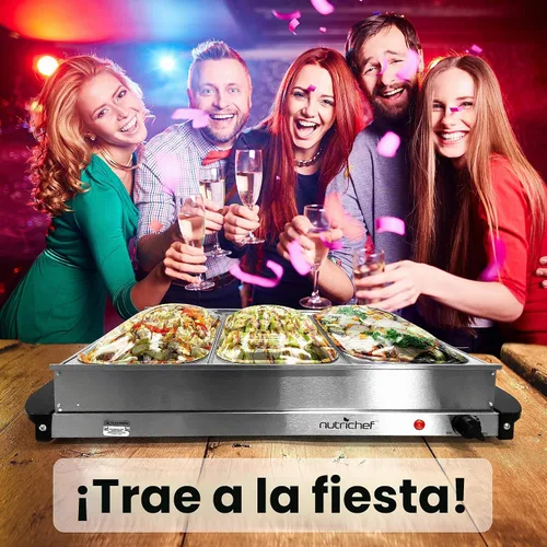 Vista 9 de 2 ollas eléctricas de cocción lenta Nutrichef (calentador de alimentos de acero) (PKBFWM26)., Acero