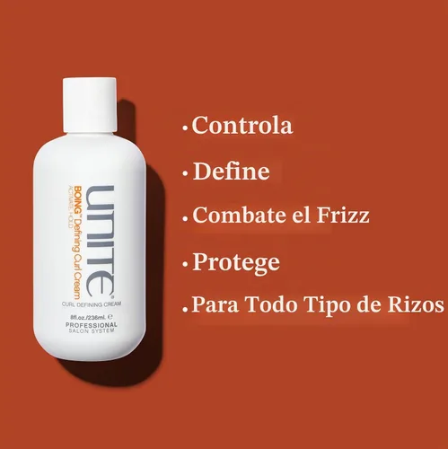 Vista 3 de UNITE Hair BOING - Crema para rizos definidores, 8 onzas líquidas (paquete de 1) Define rizos, reduce el encrespamiento y añade una sujeción suave