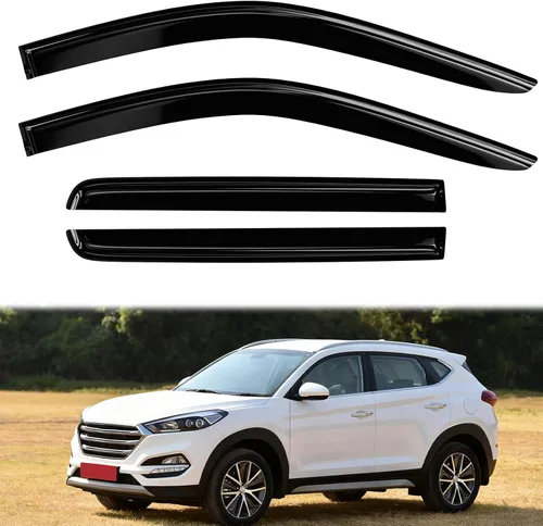 Vista 33 de 4 protectores de lluvia para Chevy Equinox 2010-2017, viseras de ventana, deflectores, parasoles, cinta de ventilación en canal hacia fuera