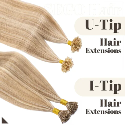 Vista 213 de SEGO Extensiones de cabello humano con micro cuentas, extensiones de cabello humano con micro bucle, lacio, natural, fusión fría, 1.76 oz/paquete