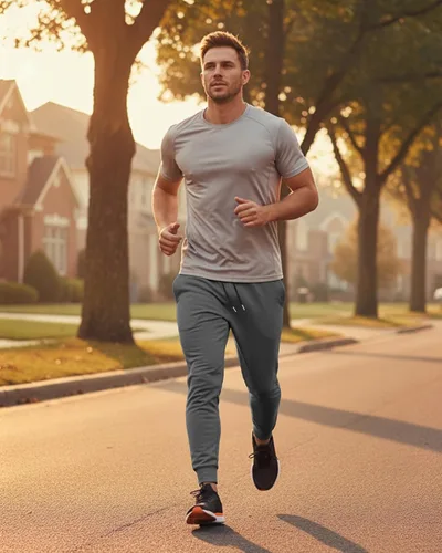 Vista 6 de BUXKR - Pantalones deportivos ajustados con bolsillos profundos para hombre, para gimnasio, correr y fisioculturismo