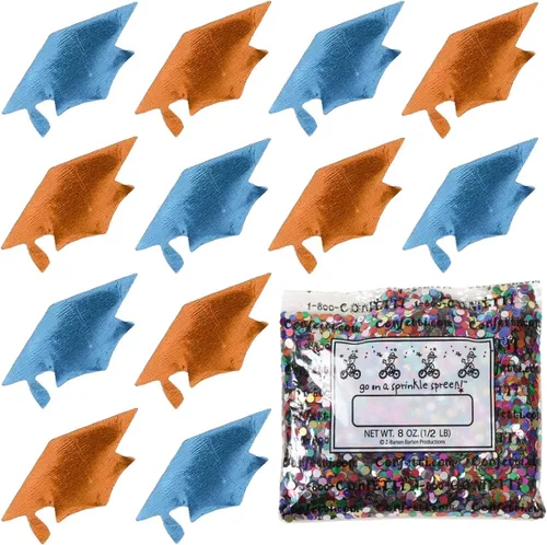 Vista 107 de Confetti Grad Cap Negro, Azul Marino Combo - 2 bolsas de media onza (1 oz)