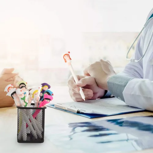 Vista 2 de Bestgrew® 10 bolígrafos de polímero para doctor y enfermera Caly, lindos dibujos animados novedosos para escribir papelería, suministros de oficina