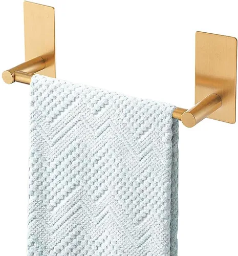 Vista 10 de Barra de Toalla Adhesiva Negra de 9 Pulgadas, Soporte de Toalla de Baño Adhesivo, Soportes de Toalla de Mano, Sin Perforación en la Pared - Negro