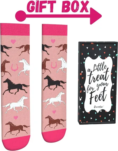 Vista 2 de Cavertin Calcetines para mujer Pug, Dachshund, Caballo, Flamenco, Bulldog Francés, Golden Retriever, Abeja, Elefante, Vaca, Pollo, Zorro