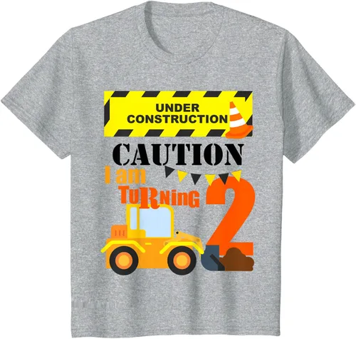 Vista 10 de Camiseta para niño de 2 años de edad con excavadora de cumpleaños para niños de 2ª construcción, Blanco, Kids 2