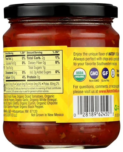 Vista 2 de Hatch Chile Company Salsa Mediana Orgánica 16oz