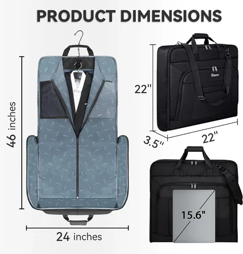 Vista 2 de Bolsa de ropa de llevar, bolsas de ropa de viaje para viajes de negocios.., Negro, XXL, Viaje de negocios, reunión, parte, reunión de negocios