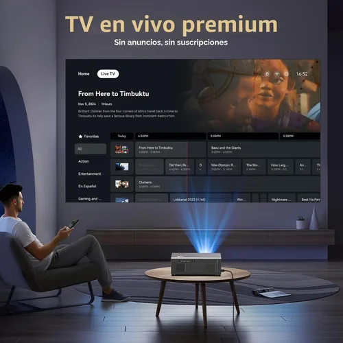 Vista 8 de Proyector 4K con WiFi y Bluetooth, enfoque automático AI de 1500 ANSI y 6D Keystone Dolby Audio HDR10+, proyector inteligente KOGATA