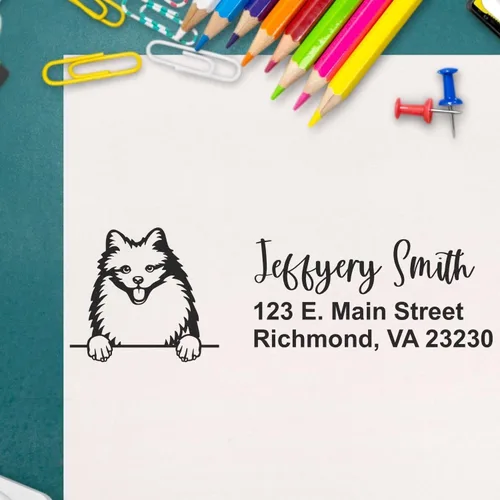 Vista 80 de American Bulldog Stamp Duo, Custom Return Address for Dog Lovers, Personalized Mail Mark for Letters and Cards