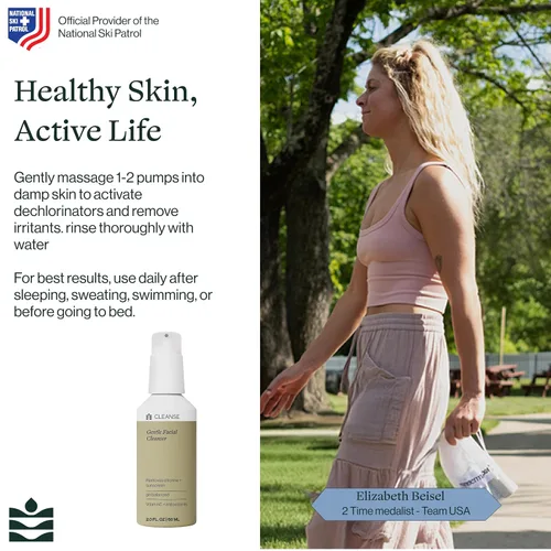 Vista 5 de Dermasport - Limpiador facial suave para atletas, lavado facial hidratante con aloe y ácido hialurónico, elimina el sudor del cloro y el protector