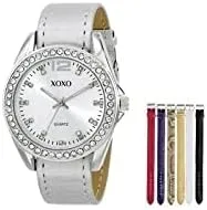 Vista 4 de XOXO XO9062 Reloj en tono plateado con bandas intercambiables para mujer