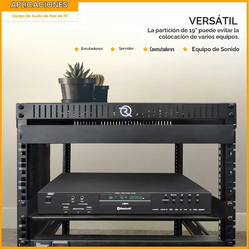 Vista 6 de RIVECO 2 piezas de estantes de rack de 1U, gabinete de 19" con montaje en bandeja de 1U ventilada en voladizo para montaje de estante de caja