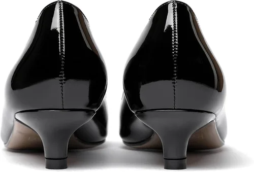 Vista 4 de MODENCOCO Zapatos de tacón bajo de patente sólido para mujer de 1.5 pulgadas