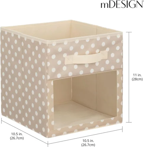 Vista 4 de mDesign Caja organizadora de tela para guardería/sala de juegos, organizador de armario, asa frontal/ventana para estanterías de muebles de cubo