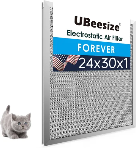 Vista 32 de UBeesize - Filtro de aire reutilizable de 20 x 20 x 1 pulgadas, lavable, MERV 8, permanente, electrostático, para aire acondicionado y HVAC