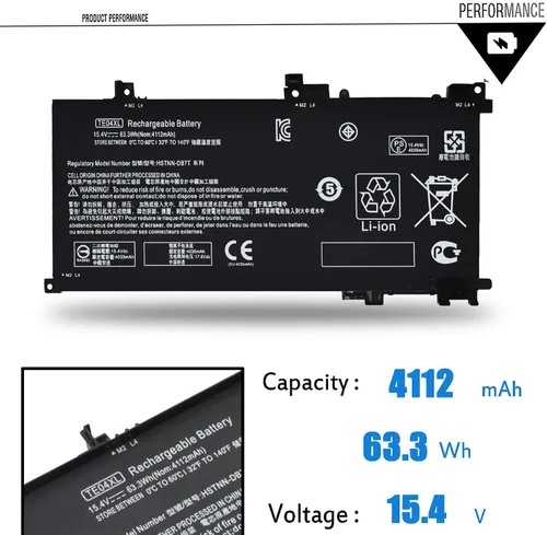 Vista 2 de TE04XL Batería para HP Owmen 15-ax200: 15-ax250wm 15-ax210nr 15-ax243dx 15-ax256nr 15-ax252nr 15-ax220tx 15-ax220tx; Pavilion 15-bc200