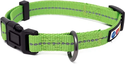 Vista 5 de Pawtitas Value Bundle Set Arnés para perro reciclado reflectante medio + collar de perro reciclado reflectante medio + correa de perro reciclada