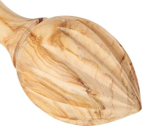 Vista 2 de Naturally Med Exprimidor de limón de madera de olivo/escariador de limón - para limones, limas, exprimidor de cítricos. Exprimidor de madera hecho a