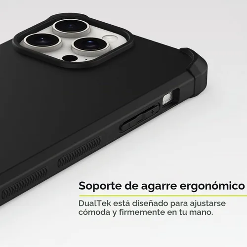 Vista 2 de PureGear DualTek - Funda para Apple iPhone 15 Pro (2023) de 6.1 pulgadas, protección probada y aprobada por militares, resistente y duradera Negro