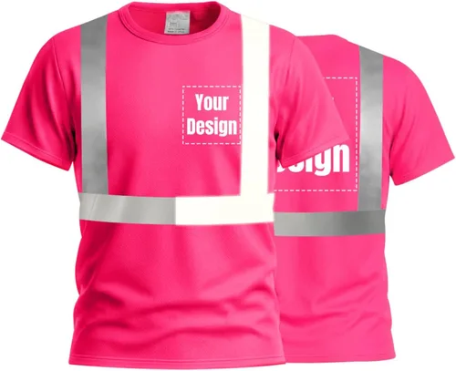 Vista 32 de Camisetas reflectantes de seguridad de alta visibilidad personalizan su logotipo