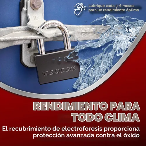 Vista 4 de Maudex® PDK73 - Candado resistente con 5 llaves, grillete resistente a cortes de 0.512 in, protección de cuerpo de acero, cerradura de alta