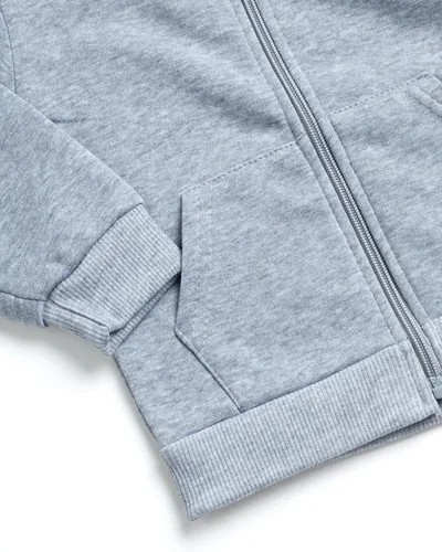 Vista 3 de Quad Seven Conjunto deportivo de 2 piezas con capucha y cremallera de forro Gris jaspeado