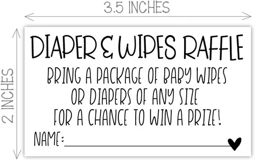 Vista 5 de m&h invites 50 boletos para rifas de pañales y toallitas – Inserto de invitación de baby shower – Actividad de juego para baby shower