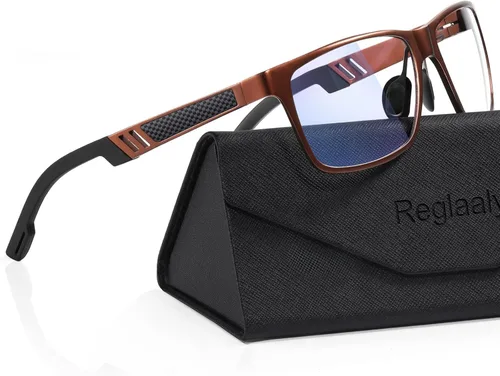Vista 7 de Gafas de bloqueo de luz azul con marco de metal para hombres y mujeres
