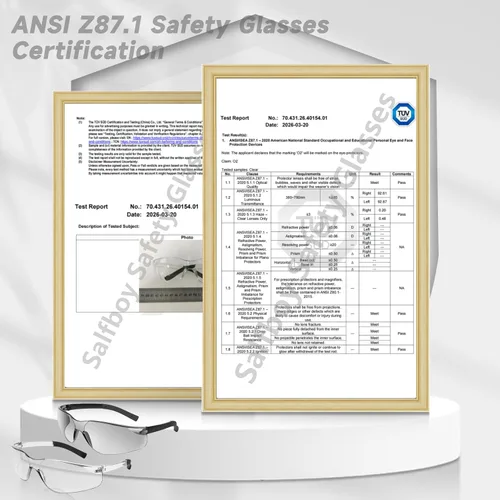 Vista 5 de Salfboy Gafas de seguridad transparentes a granel de 10 ANSI Z87.1, gafas protectoras resistentes a arañazos para trabajo, laboratorio, construcción