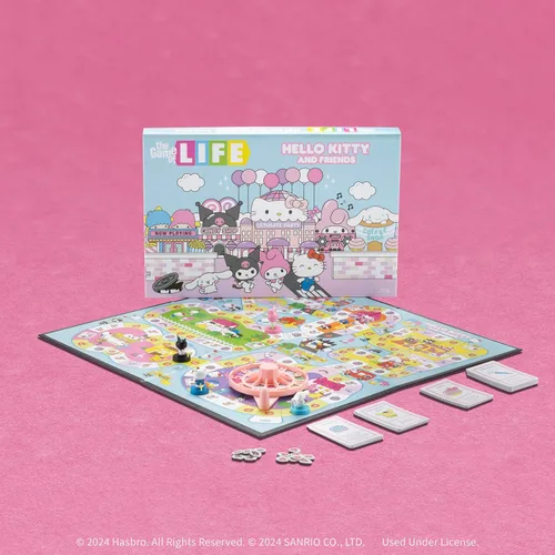 Vista 2 de The Game of Life: Hello Kitty and Friends - Juego de mesa, colecciona manzanas y compra lazos en el camino a la fiesta definitiva, juega como Hello