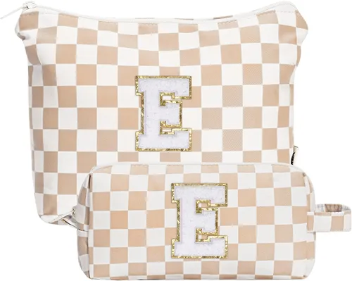 Vista 57 de Narwey Bolsa de maquillaje con inicial, regalos de graduación para adolescentes, niñas, niños y adolescentes, monograma personalizado, bonita bolsa