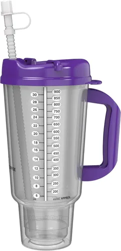 Vista 4 de Mugs N Coffee Taza de viaje de 32 onzas – Taza de hospital azul oscuro para bebidas frías – Aislamiento de doble pared, sin BPA, resistente a fugas