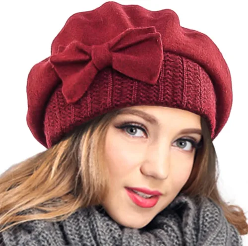 Vista 25 de VECRY - Gorro 100% de lana para mujer, boina de fieltro tipo campana, gorro de vestir para invierno
