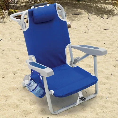 Vista 15 de Rio Beach - Silla de playa plegable de 5 posiciones para niños, color azul
