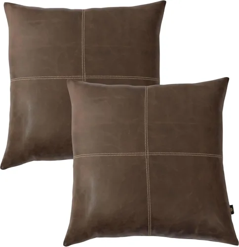 Vista 13 de Funda de almohada de cuero de cordero 100% cuero de cordero – Funda de cojín para sofá – Fundas decorativas para sala de estar y dormitorio, cuero