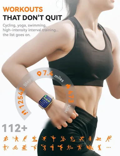 Vista 3 de Relojes inteligentes para mujeres y hombres, reloj de seguimiento de actividad física con 110 modos deportivos, contador de pasos/monitor